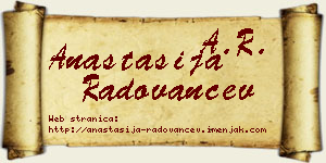 Anastasija Radovančev vizit kartica